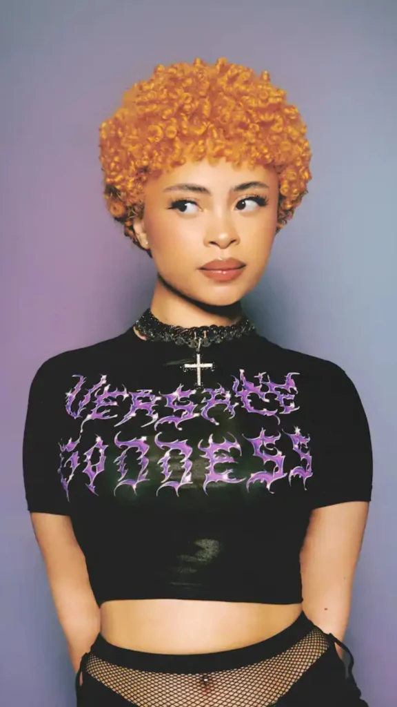 Ice Spice wearing black shirt looks stunning